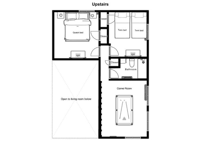 Upstairs floor plan