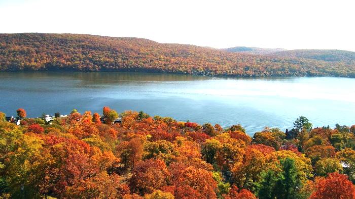 Autumn foliage over Greenwood Lake